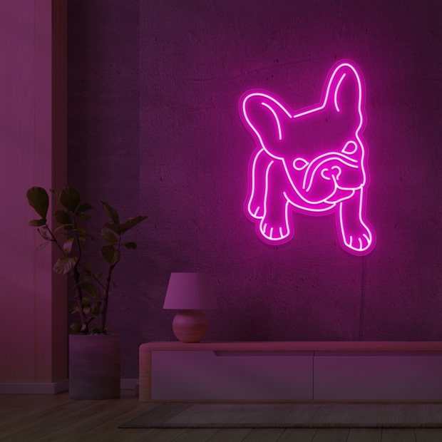 French Bulldog Neon Wall Art